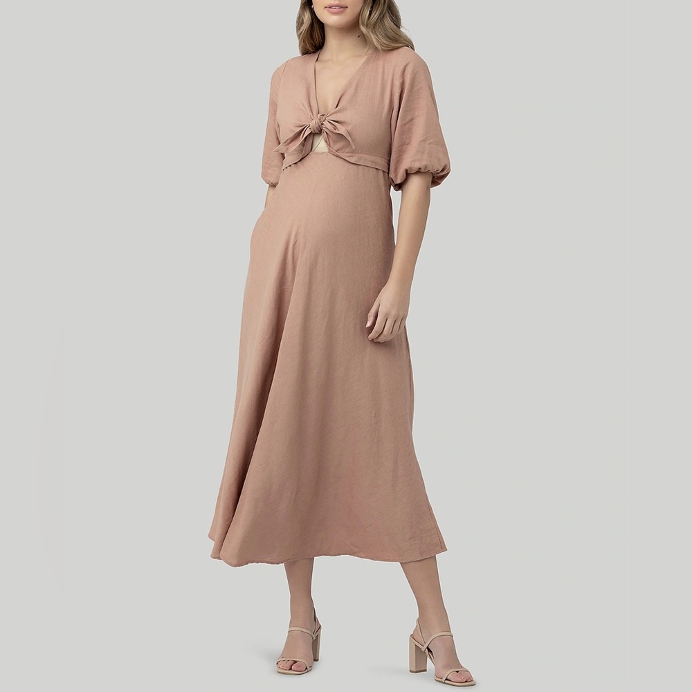 Madewell Maternity Linen Midi Dress Nwot